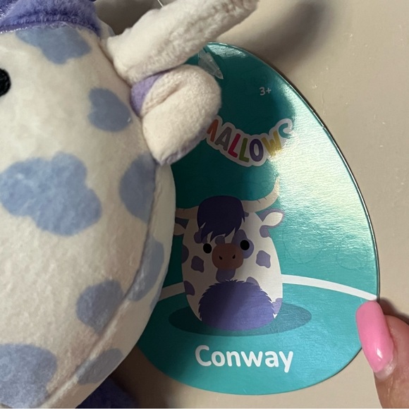 NWT 3.5” Conway the Purple Spotted Highland Cow Squishmallow Clip - Picture 2 of 2